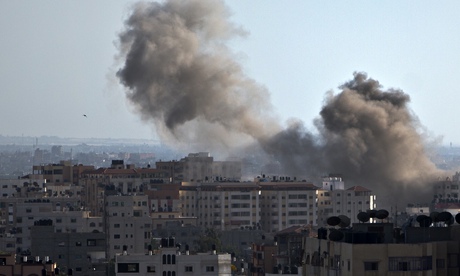 Gaza city burning